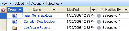 Document library in Datasheet view