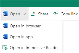 Open a document in SharePoint