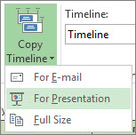 Copy Timeline button and menu in Project