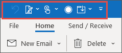 The Quick Access Toolbar shown above the ribbon