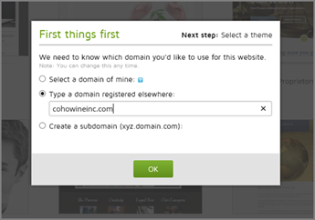 In GoDaddy First things first, Type a domain registered elsewhere