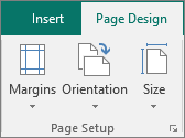 Page Setup group on the Page Design tab.