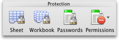 Review tab, Protection group