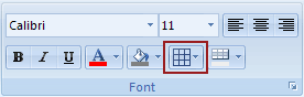Gridlines button in the Font group