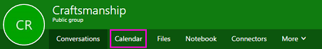 Calendar button on groups ribbon in OWA