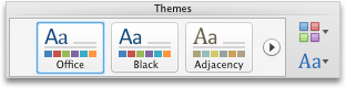 Publishing Layout View Home tab, Themes group
