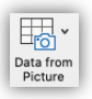 Screen shot of the ribbon button for Data from Picture.