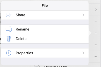 Rename your file by tapping the 3 dots button and selecting Rename