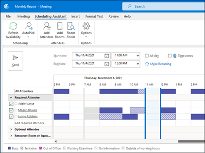 Outlook Scheduling Assistant