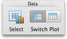 Excel Charts tab, Data group