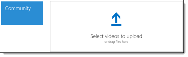 Select videos to upload box