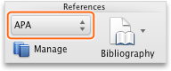 Document Elements tab, References group, Bibliography Style