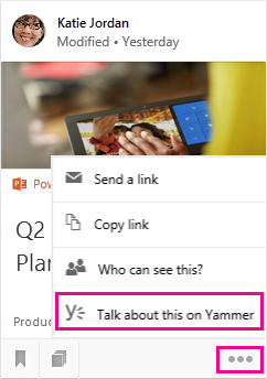 Click to open Yammer