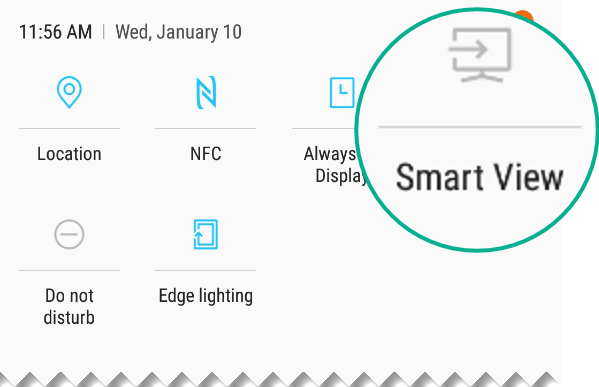 In Quick Settings, find Smart View and tap to open it