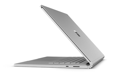 Side view picture of an open Surface Book 2 Hero.