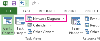 Click Network Diagram to open the network diagram view.