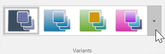Screenshot of Design > Theme > Variants toolbar display