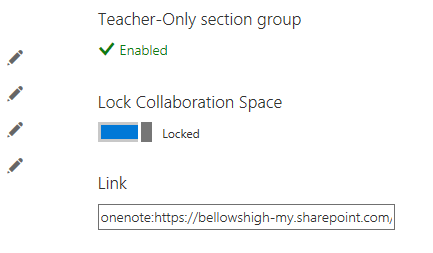 Lock Collaboration Space with toggle set to locked position.