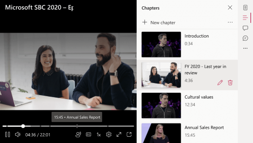 A video's chapter pane is open and displays chapter information. 