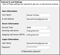 Enter details for your Gmail account