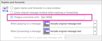 inline reply outlook 2016
