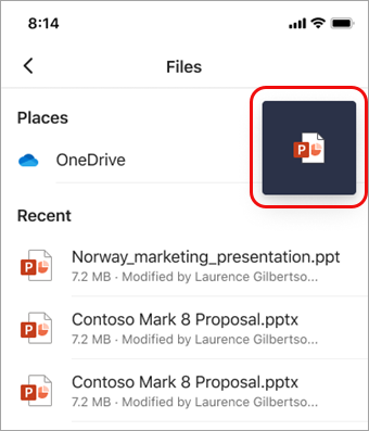 Tap Display icon to return to PowerPoint