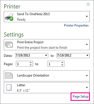 Produktivitet Syd software Print a project schedule in Project desktop - Microsoft Support