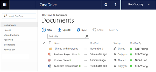 OneDrive For Business library in Office 365