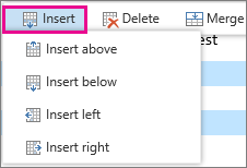 Insert rows or columns