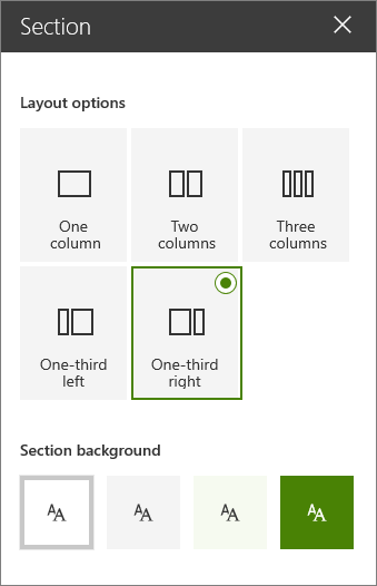 Section layout pane