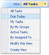 Views on the View menu