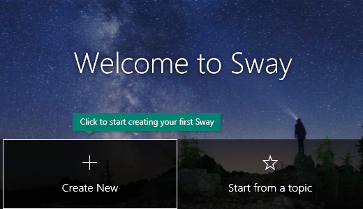 Create new button on the My Sways page