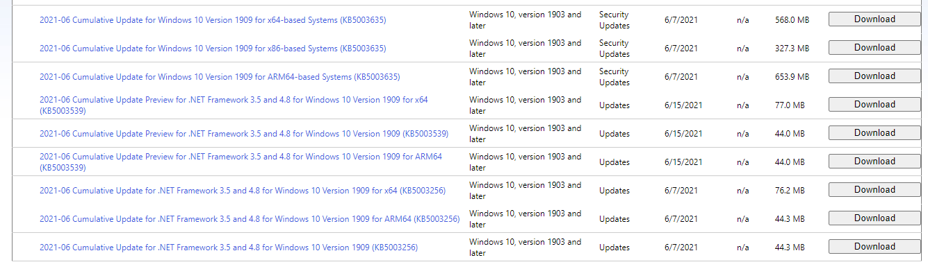 KB5004926—Download Windows 10, version 1909 monthly security ...