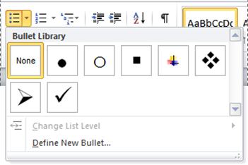 correct bullets in word for mac
