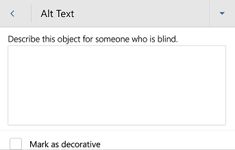 Word for Android picture alt text dialog box
