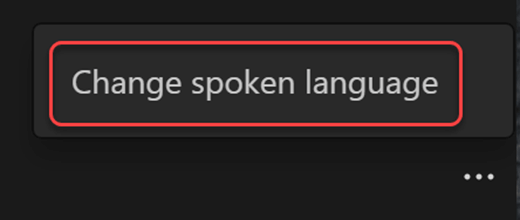 Button to change the spoken language