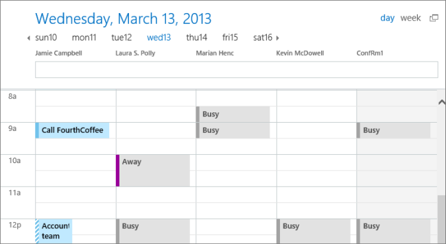 Scheduling Assistant grid