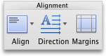 Table Layout tab, Alignment group