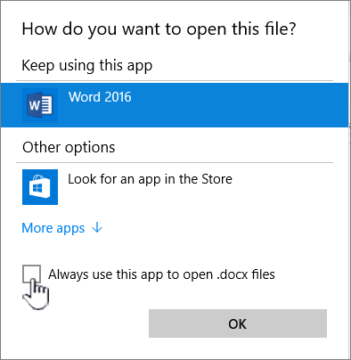 Windows open with dialog box