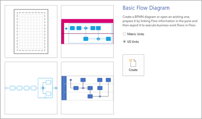 Under Templates, select Basic Flow Diagram.