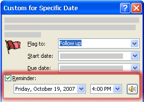 Flag for Specific Date dialog box