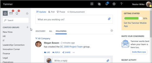 Screenshot of Yammer.com home page