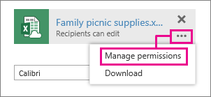 Select Manage Permissions from extended menu