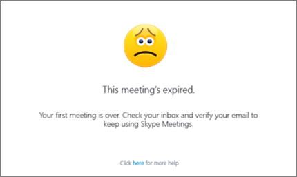 Error message: Meeting expired