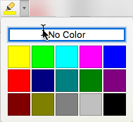 Text highlighter button and color gallery