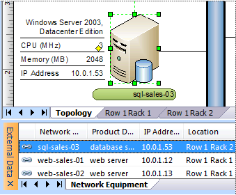 External Data window