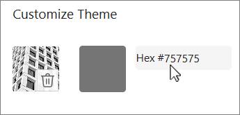 Edit color as hex value screenshot
