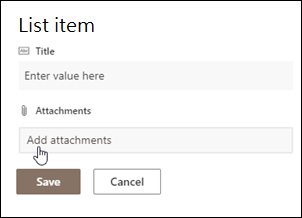 Click item to add attachments