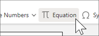 Screenshot of equation tab