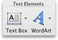 Document Elements tab, Text Elements group